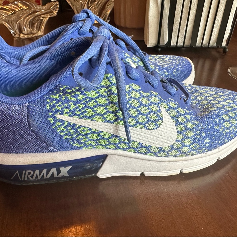 Nike Air Max Blue and Green Sneakers